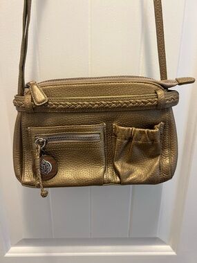 BRIGHTON Crossbody Organizer Purse Handbag Champagne Colour
